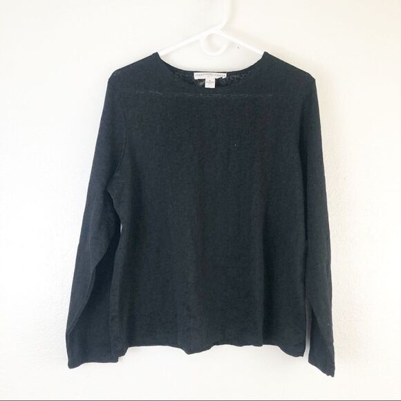 Josephine Chaus Long sleeve Round Neck Black top size XL - Picture 1 of 5